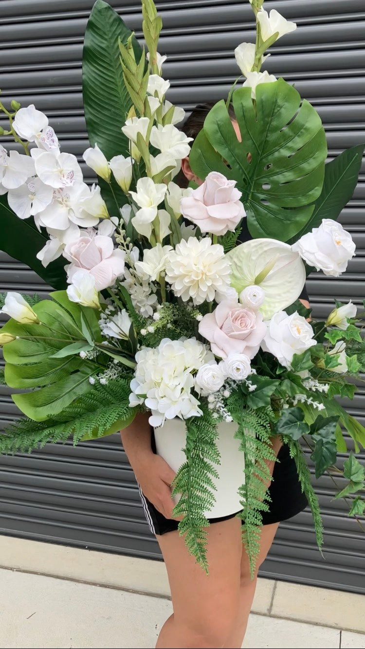 artificial tropical flower arrangement