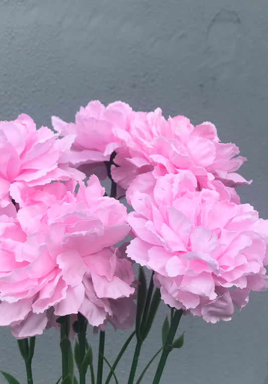 artificial carnation light pink group