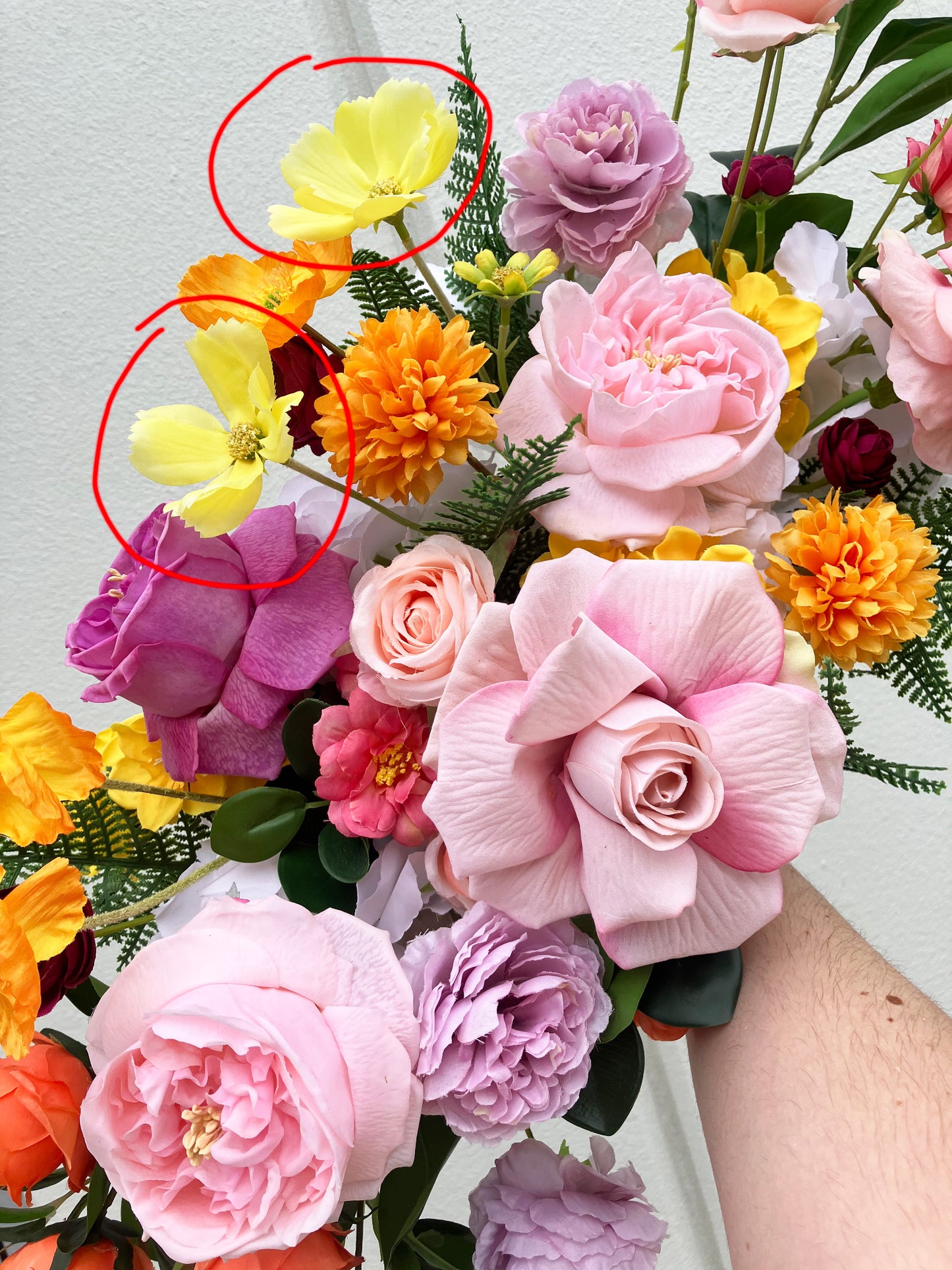 Artificial cosmos Spray Yellow