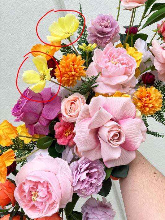 Artificial cosmos Spray Yellow