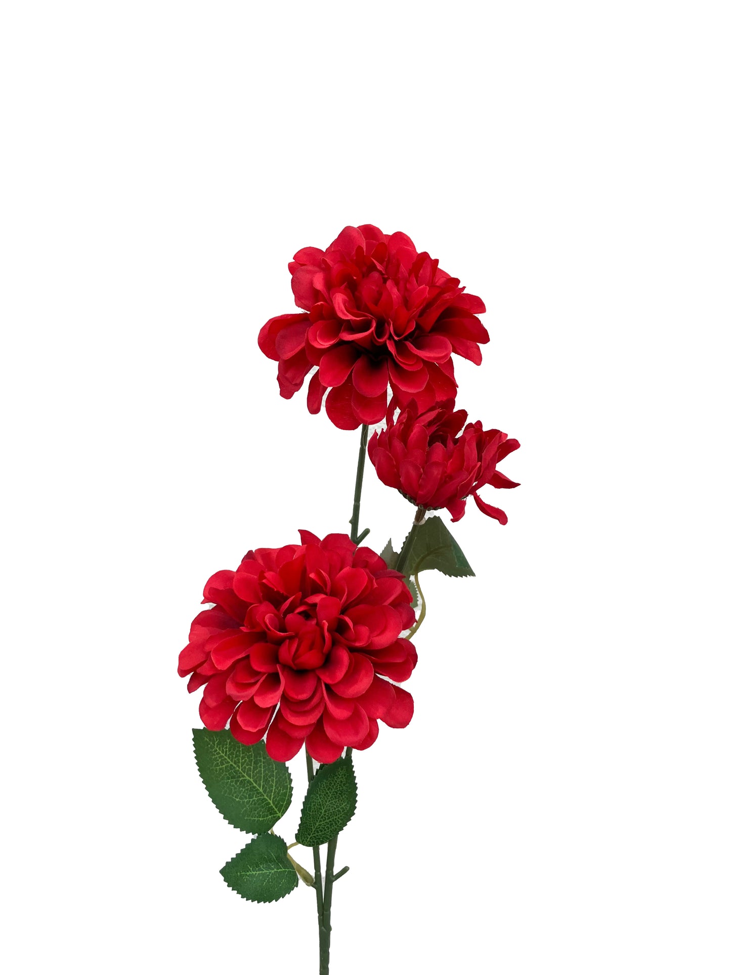 Artificial Pom Pom Dahlia Red