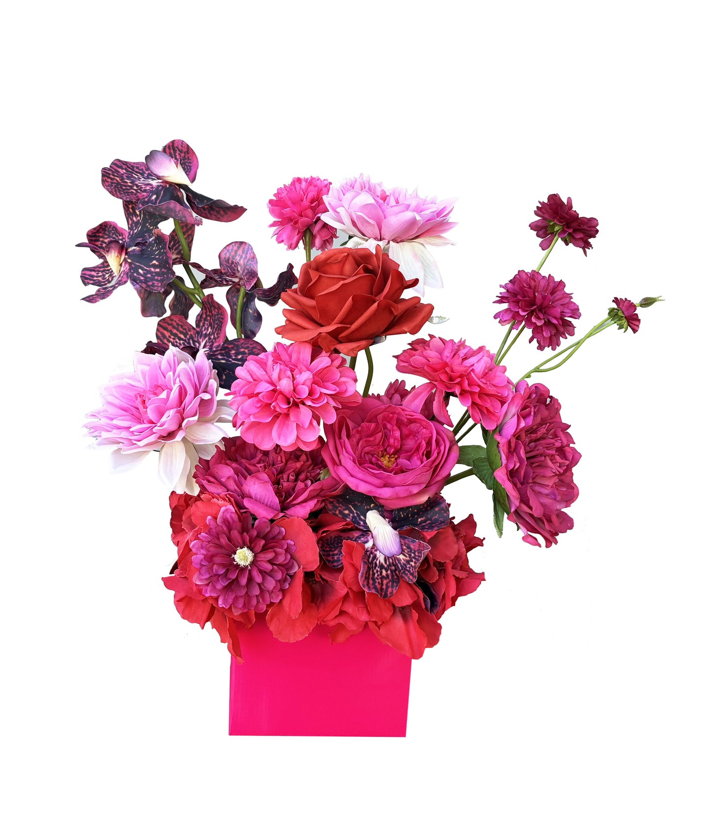 Hot Pink and Red Artificial Flower Arrangement