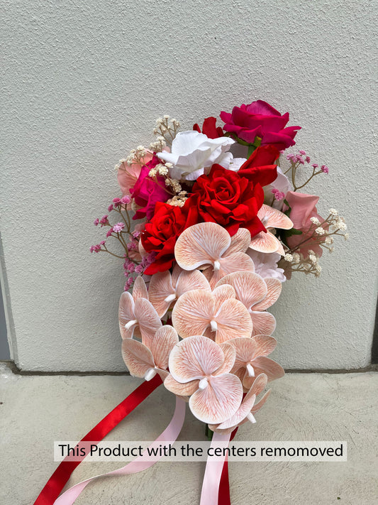 Artificial Phalaenopsis orchid Soft Peach Pink