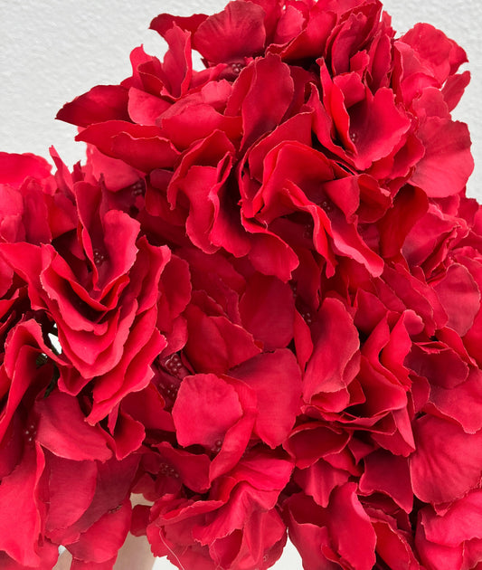 Artificial Hydrangea Bunch Red