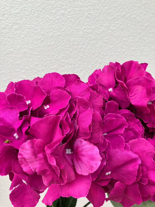 Artificial Hydrangea Bunch Fuchsia Hot Pink
