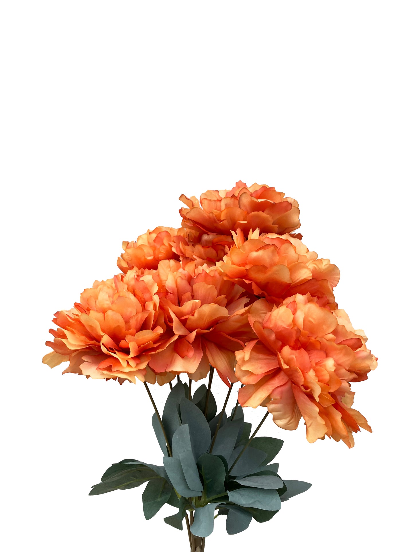 Artificial Peony Bunch Orange