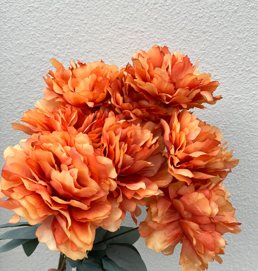 Artificial Peony Bunch Orange