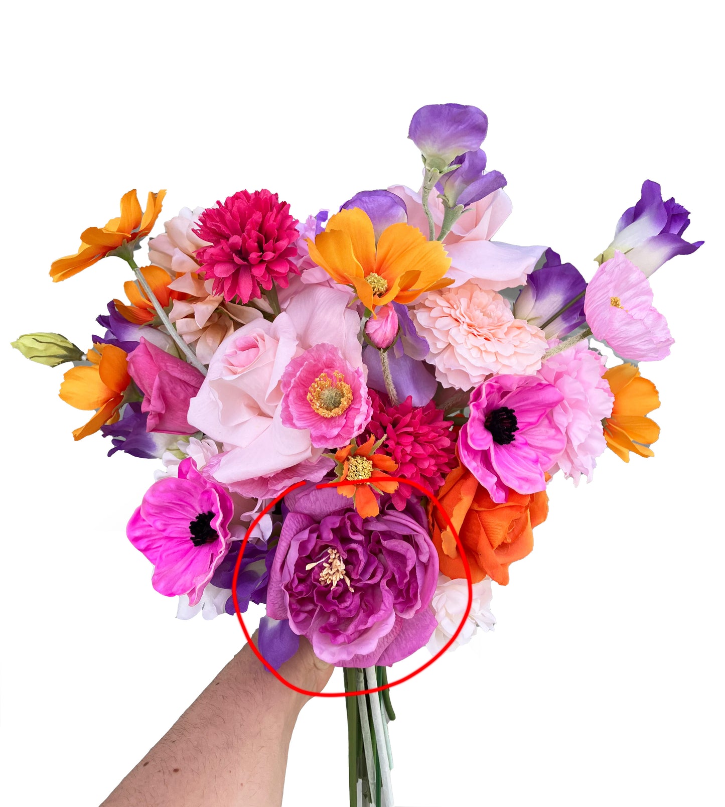 Artificial Real Touch Peony Fuchsia