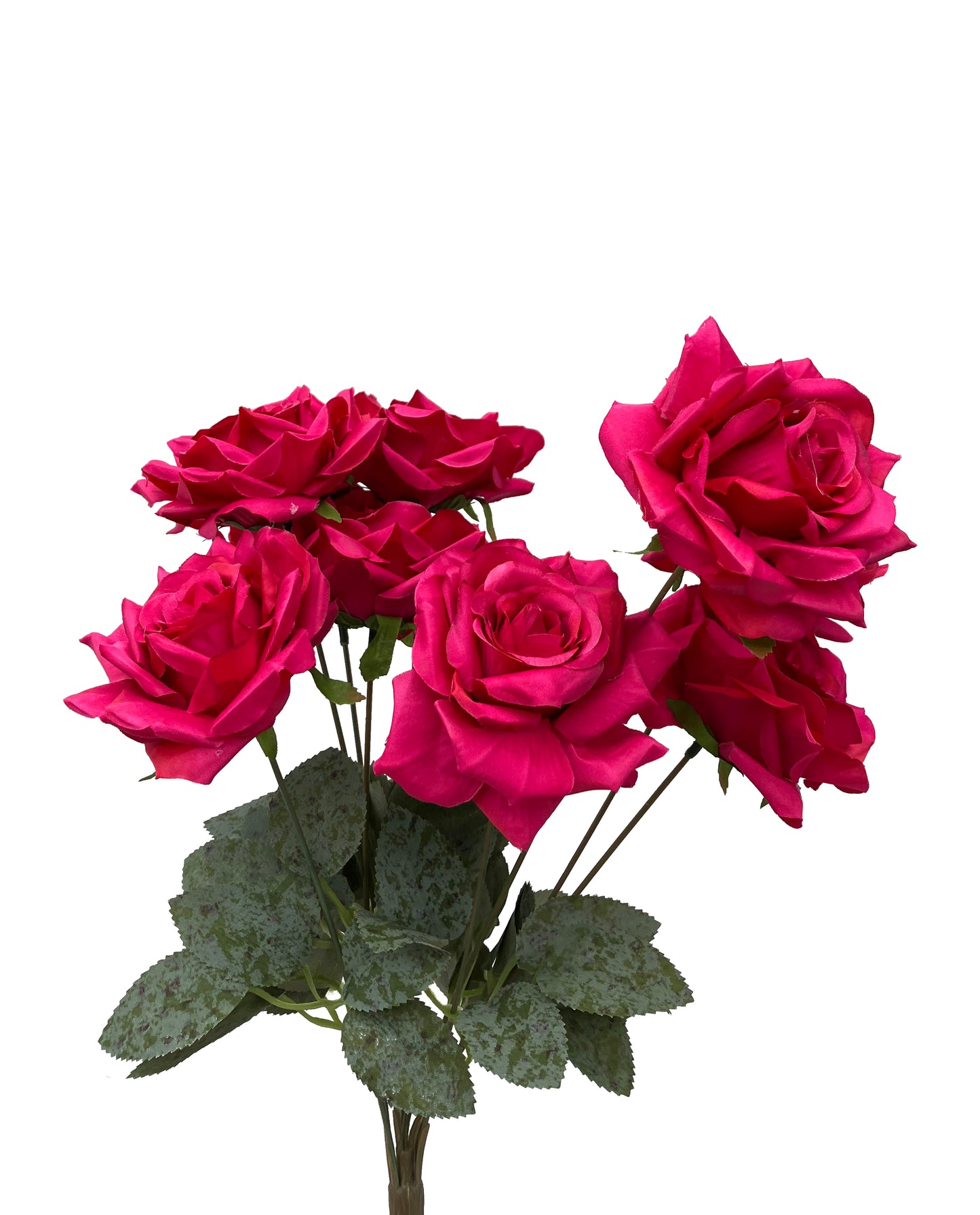 Artificial rose bunch Hot Pink