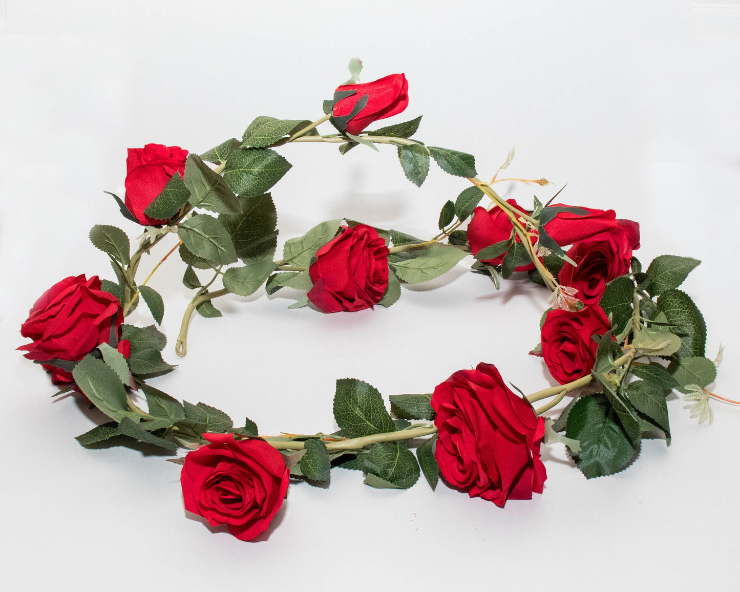 artificial rose garland red
