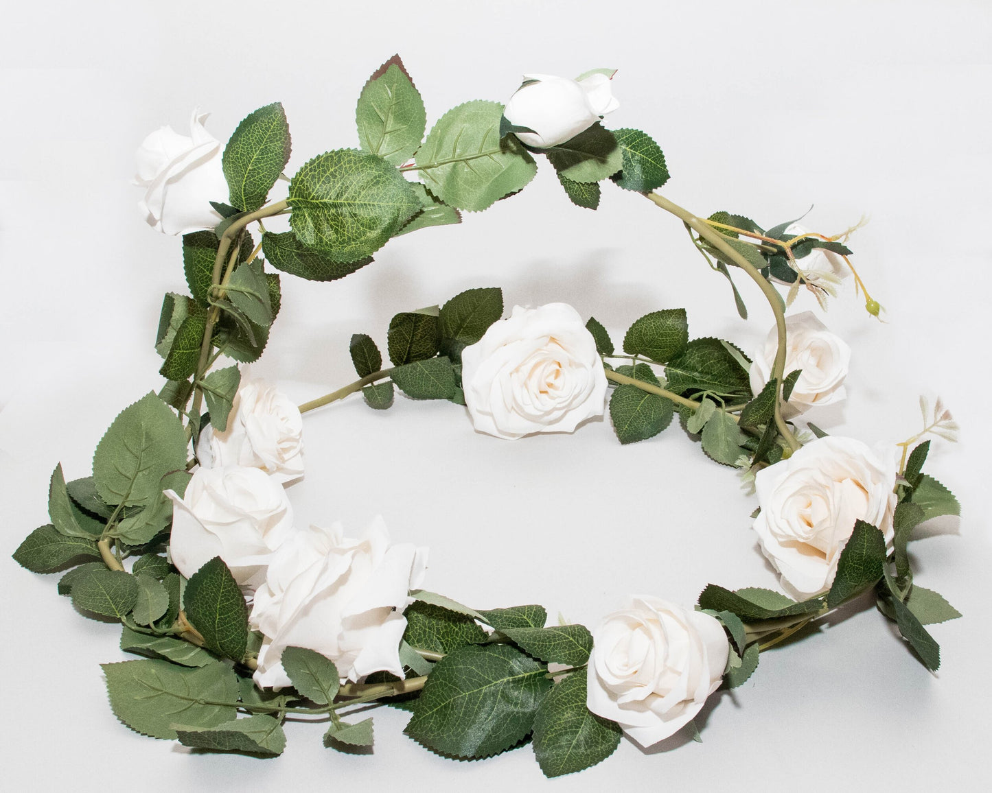 artificial rose garland white