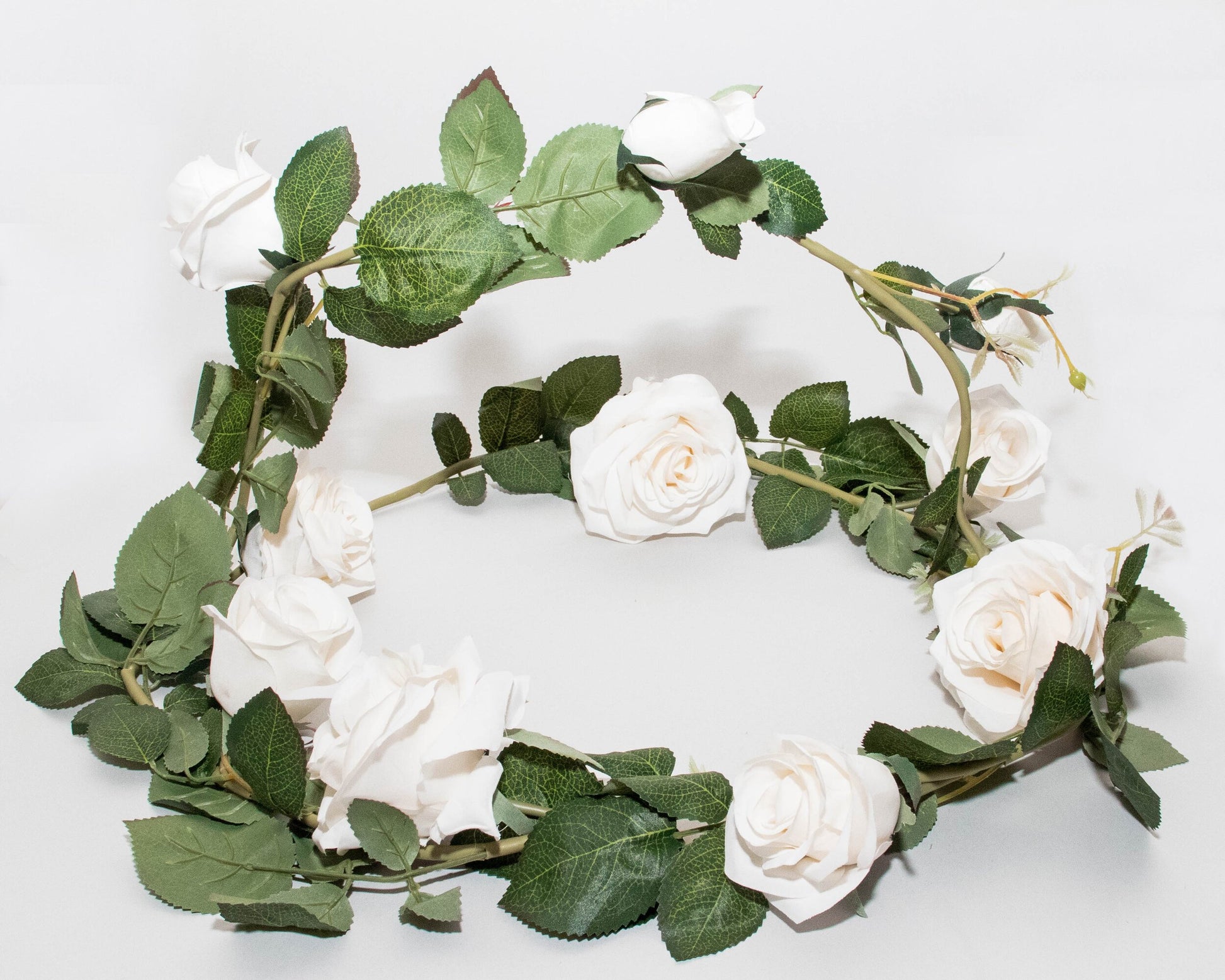 artificial rose garland white