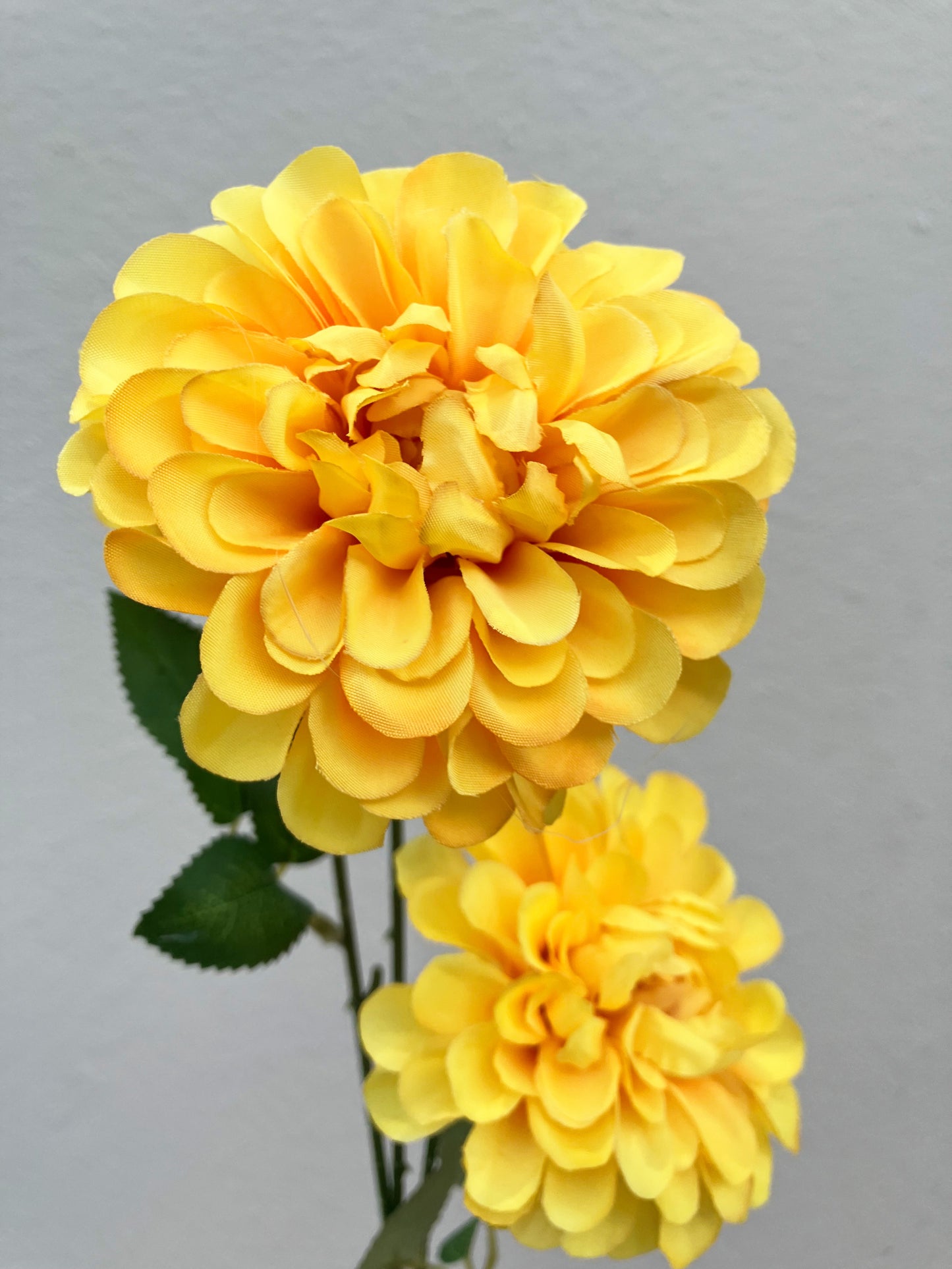 Artificial Pom Pom Dahlia Yellow