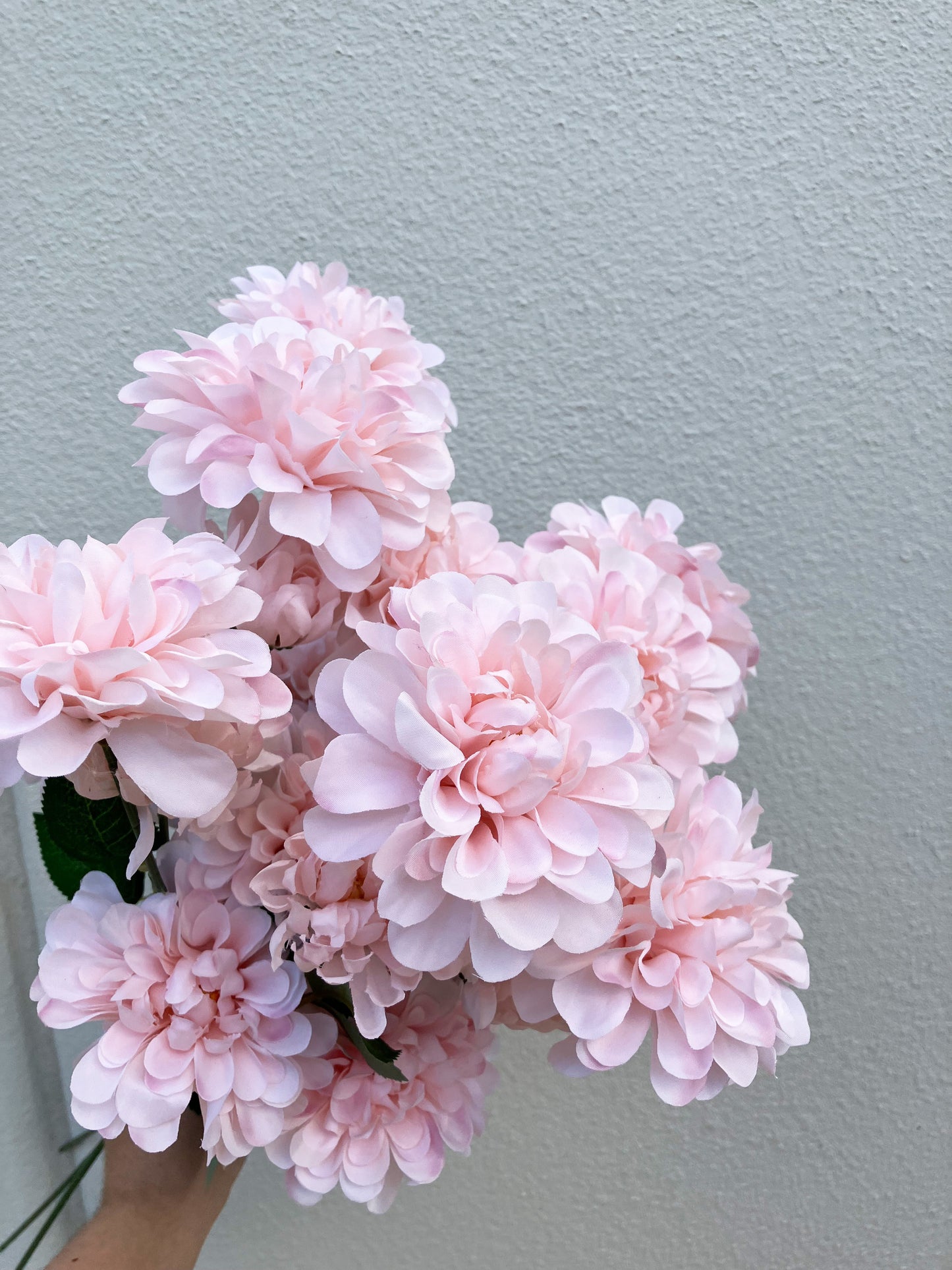 Artificial Pom Pom Dahlia Pale Pink