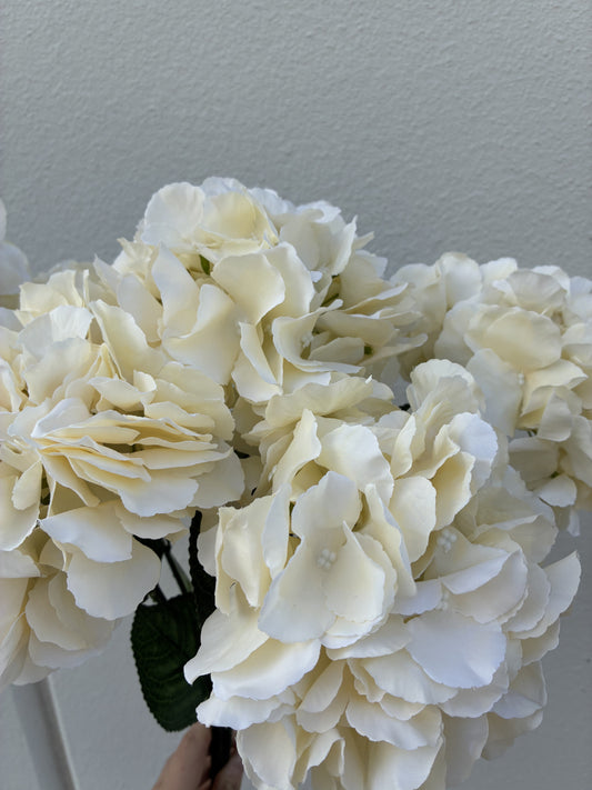 artificial hydrangea bunch soft yellow