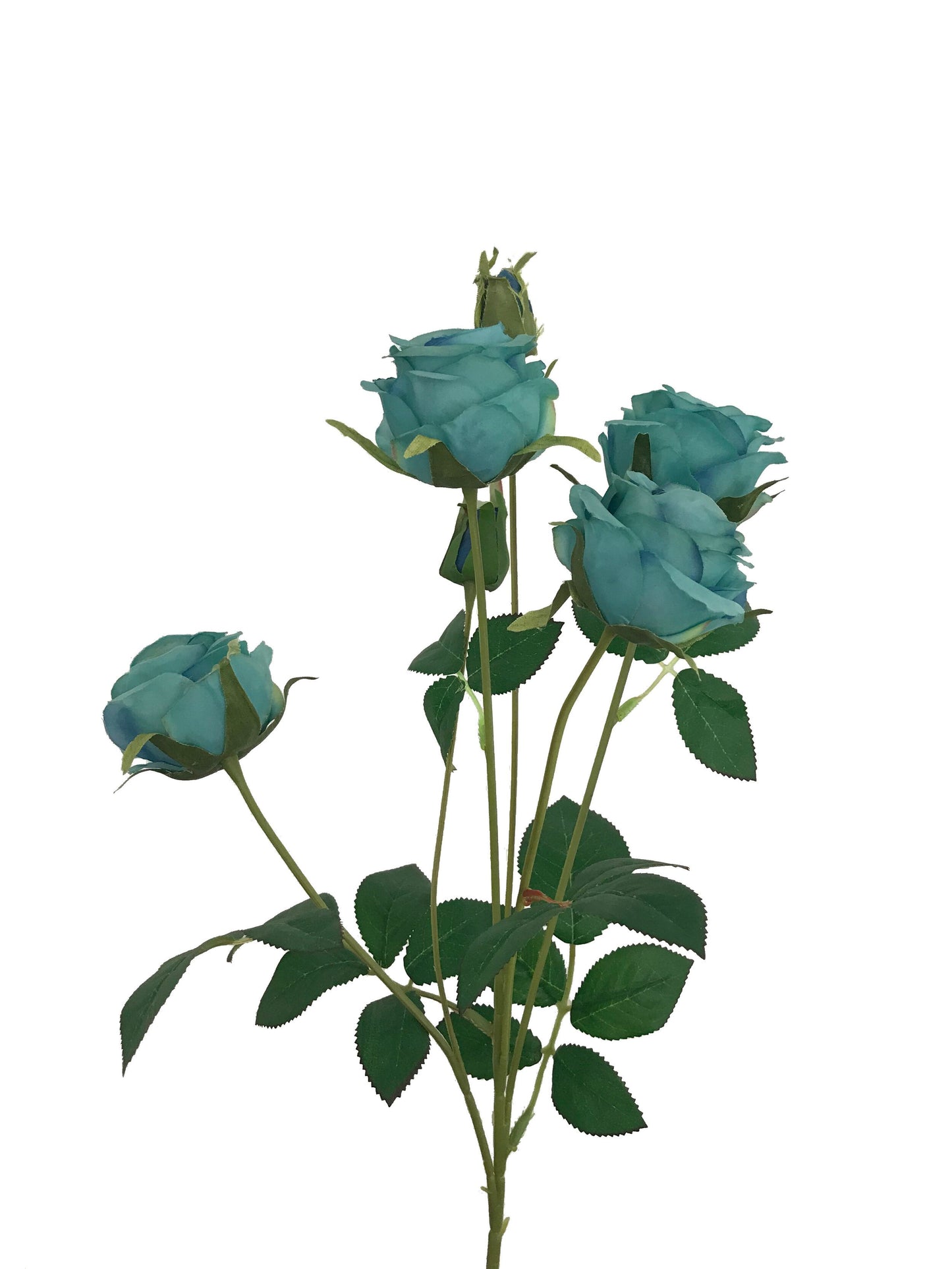 artificial silk rose spray blue