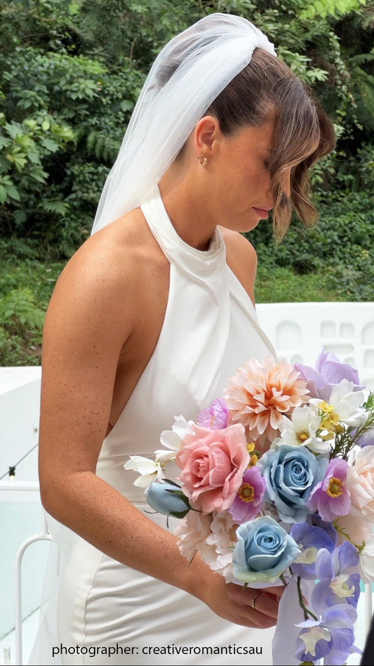 Artificial Orchid Real Touch Cornflower Blue