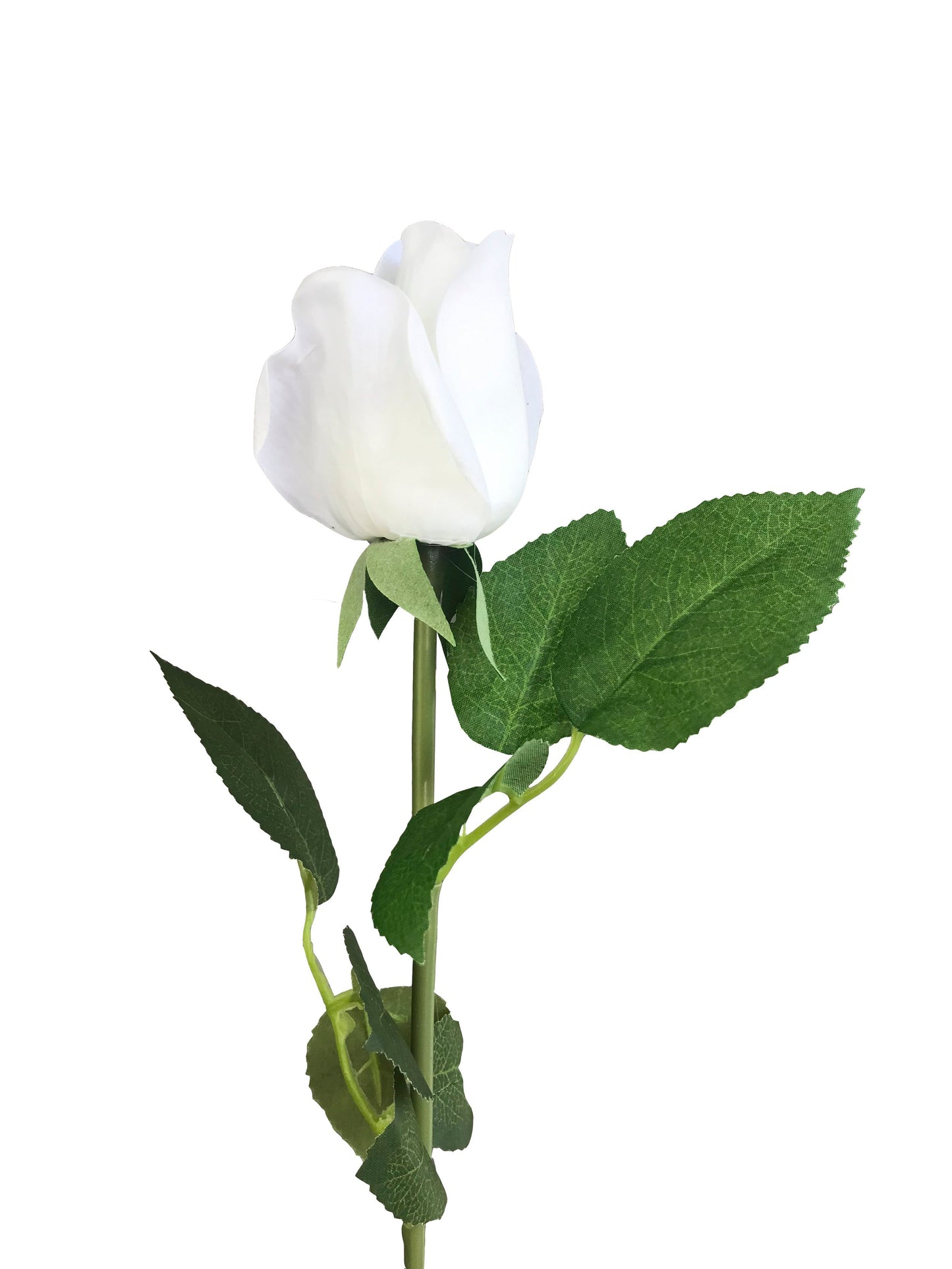 artificial white real touch rose bud