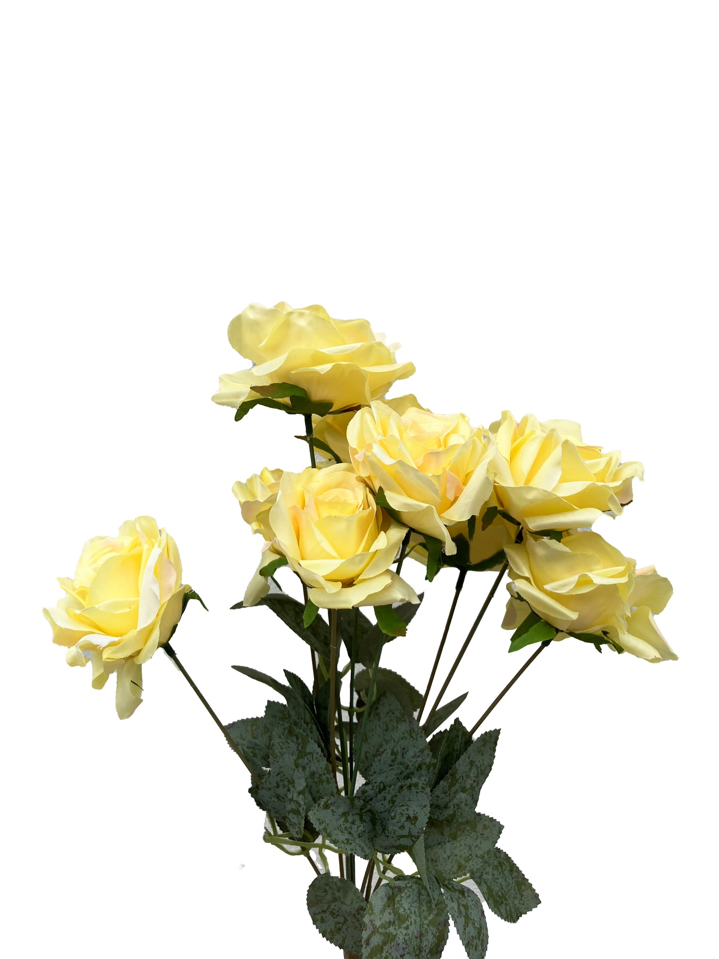 Artificial Rose Bunch Lemon Yellow