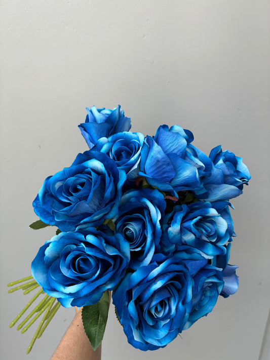 The Classic Artificial Rose Royal Blue variegated