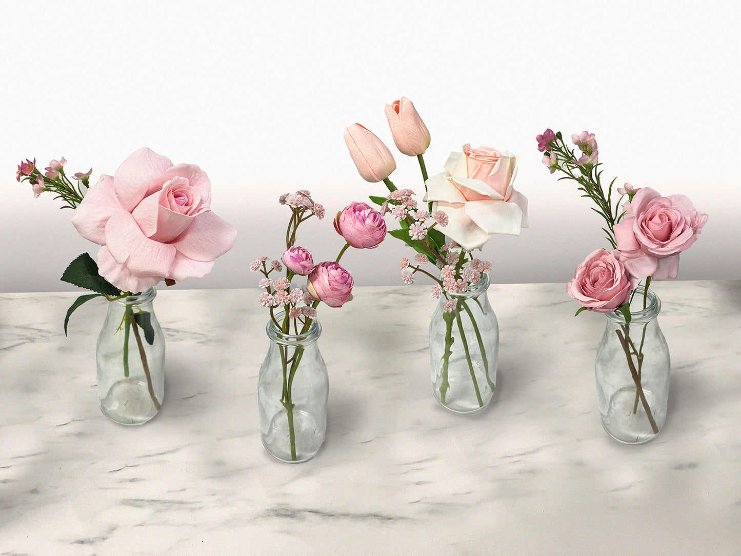 Bud Vase Flowers Pinks