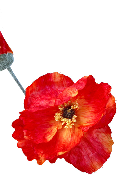 Amapola gigante artificial naranja sanguina