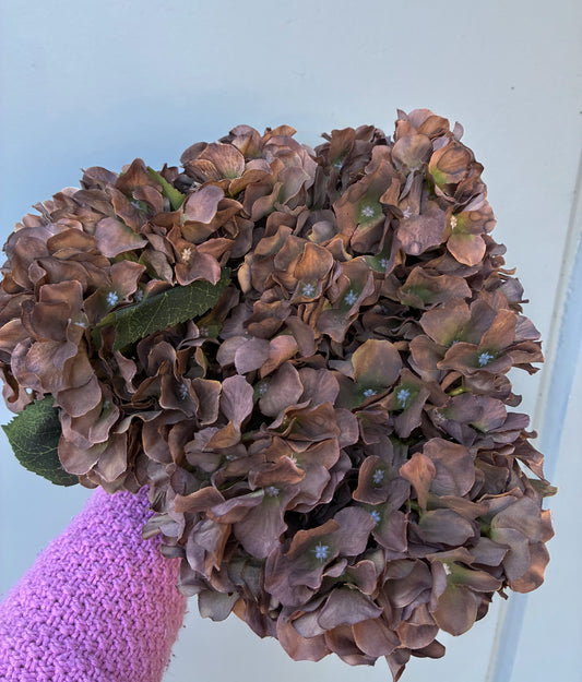 Artificial Hydrangea Bunch Chocolate