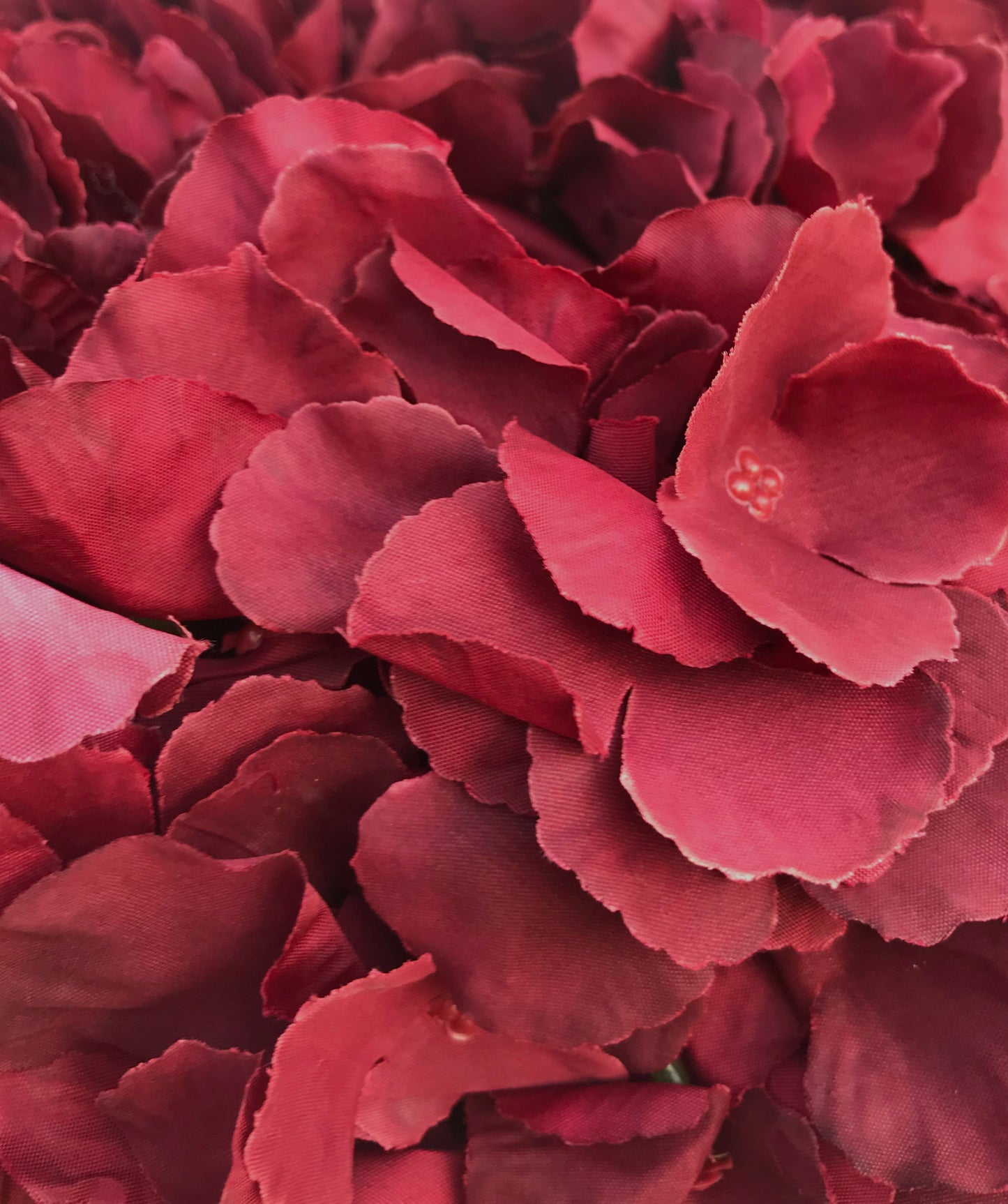 faux hydrangea dark red