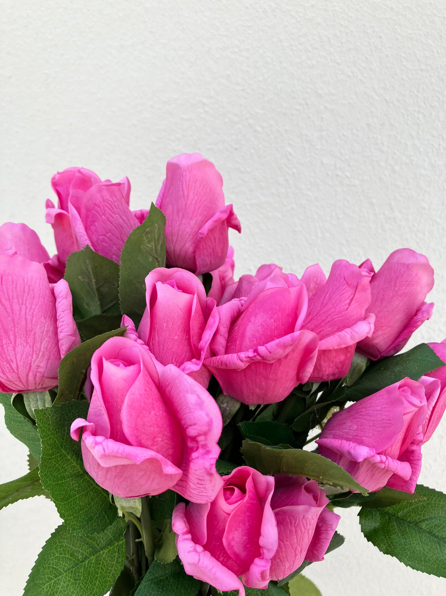 Artificial Real Touch Rose Bud Hot Pink
