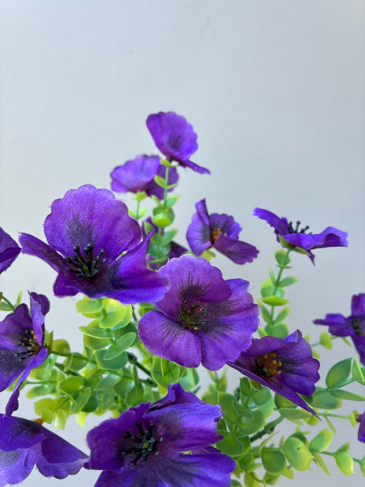 Artificial Pansy Bunch Purple