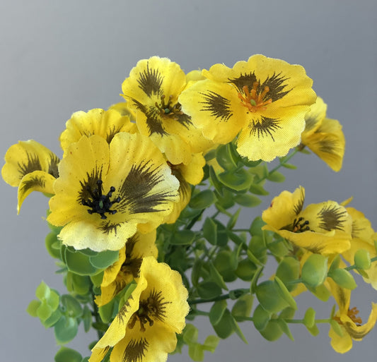 Artificial Pansy Bunch Yellow