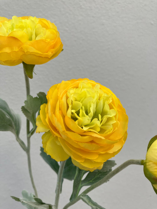 Artificial Ranunculus Rose Yellow