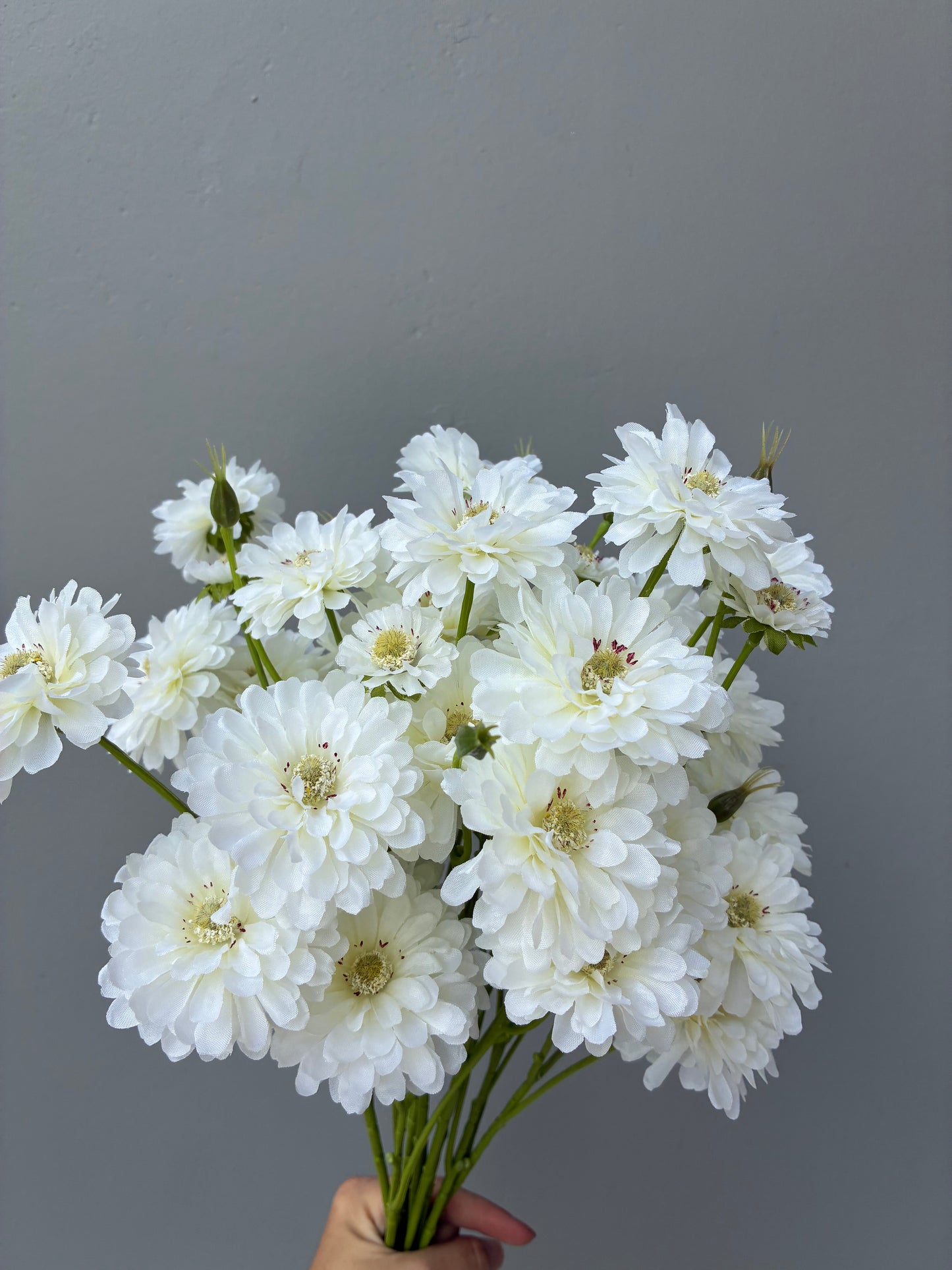 Artificial Zinnia White