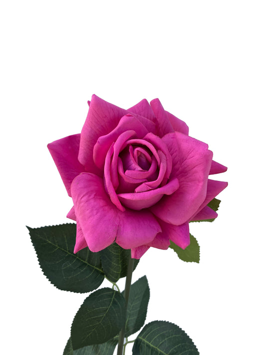 Artificial Real Touch Rose Hot Pink