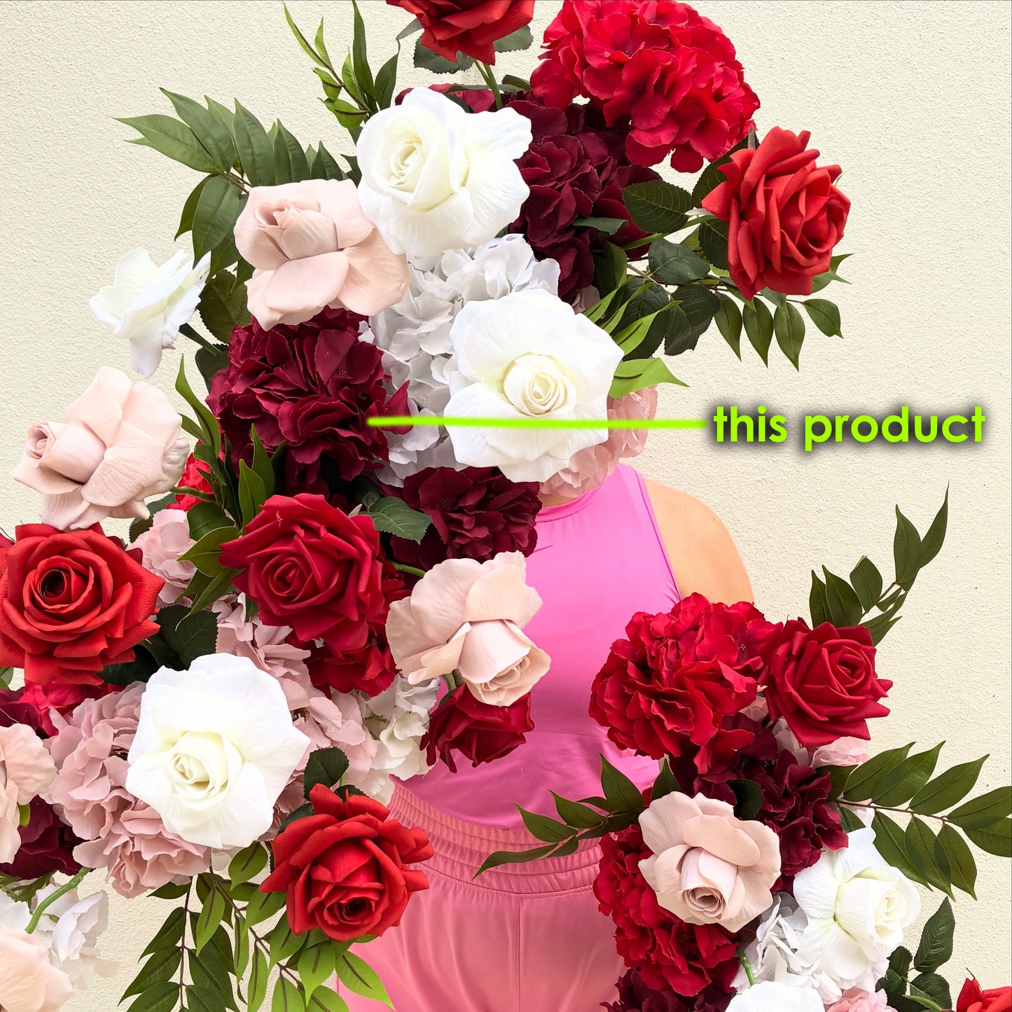 Bouquet d'hortensias artificiels rouge foncé