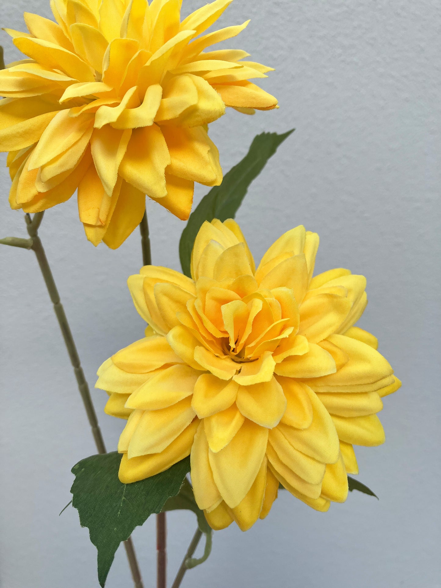 artificial silk yellow dahlias