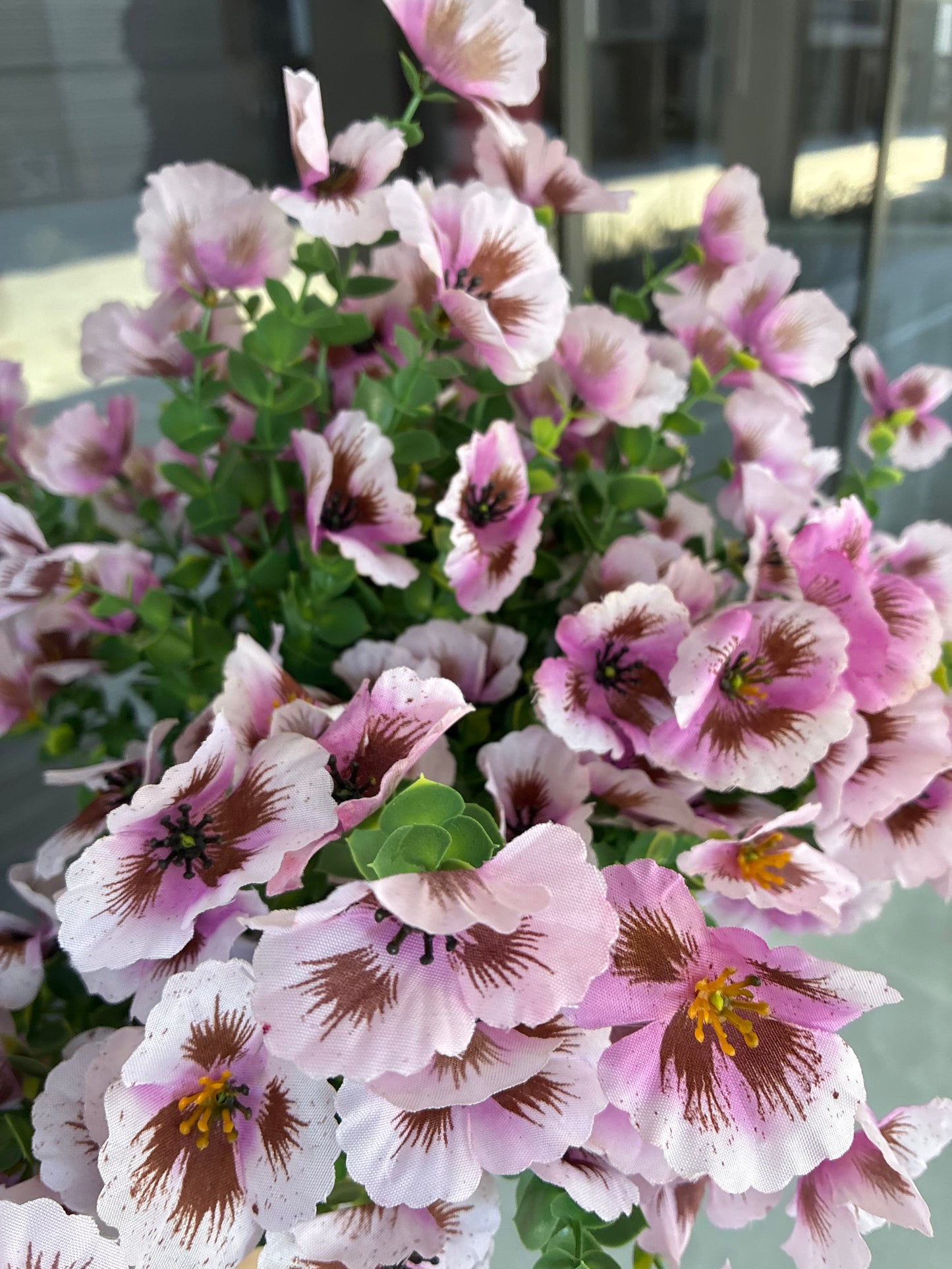 Artificial Pansy Bunch Pink