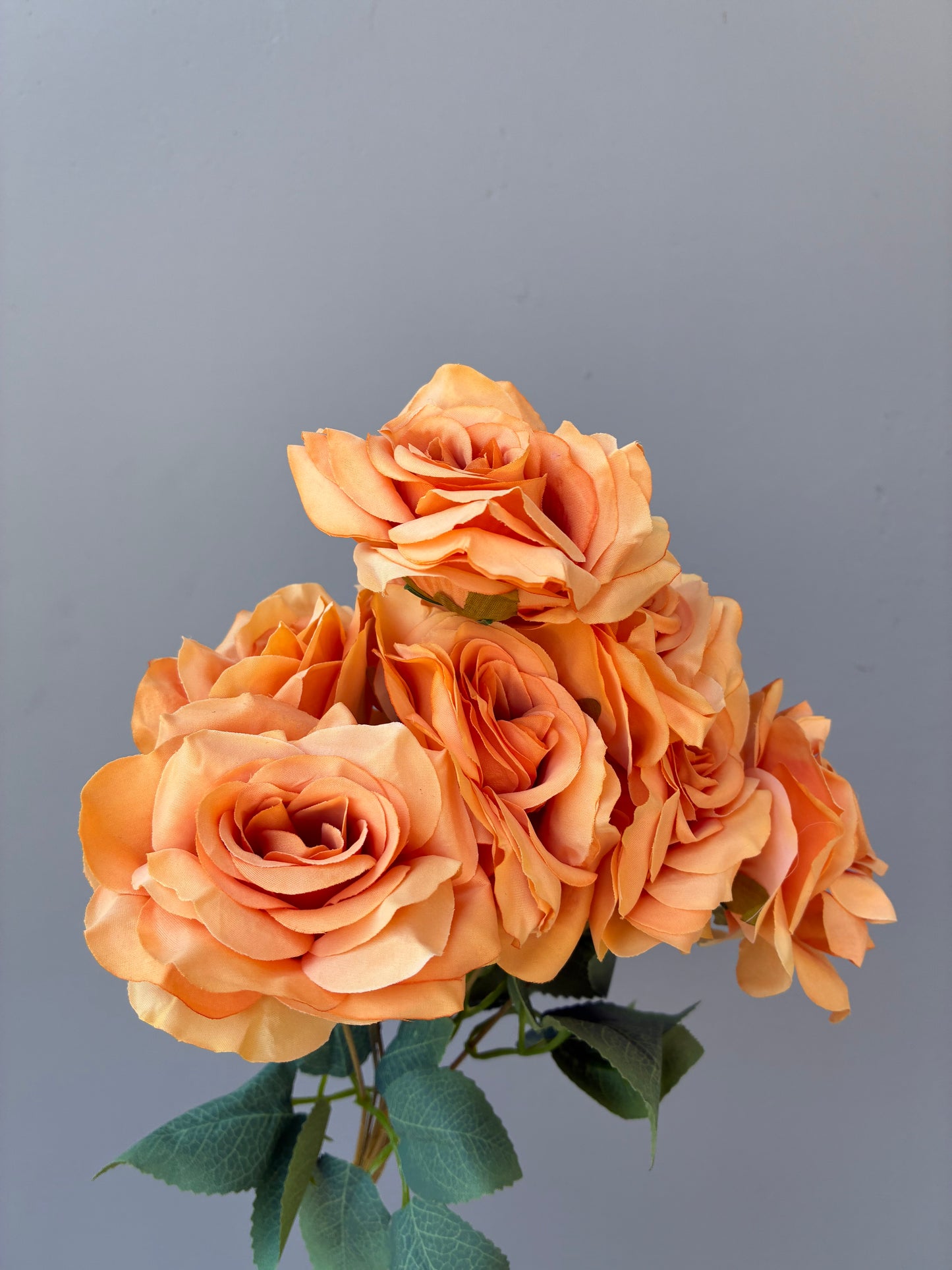 Artificial Rose Bunch Light Orange
