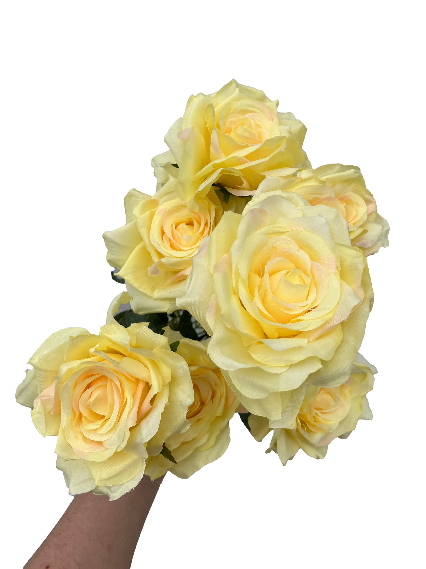 Artificial Rose Bunch Lemon Yellow