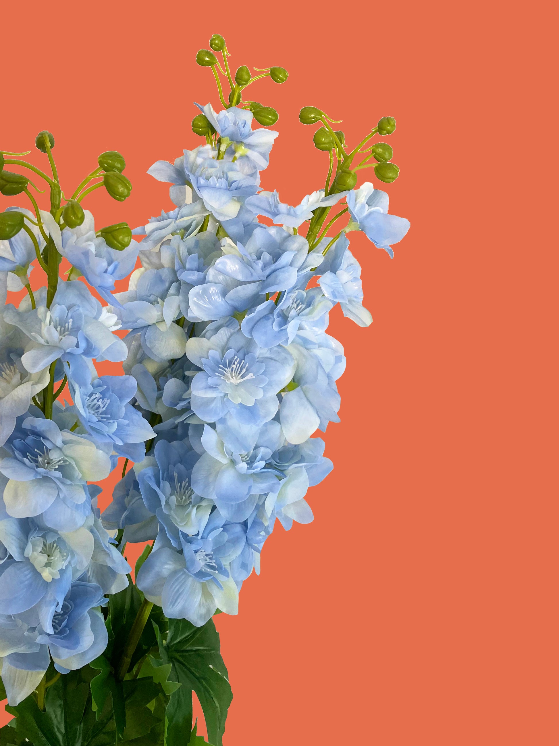 artificial real touch delphinium light blue