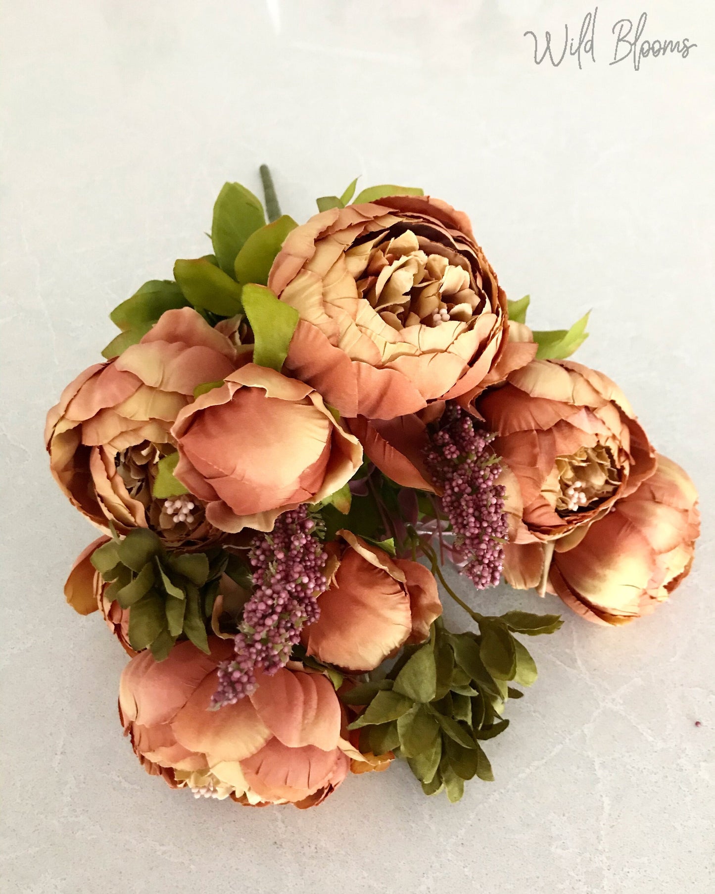 Peony Bunch-Burnt Orange