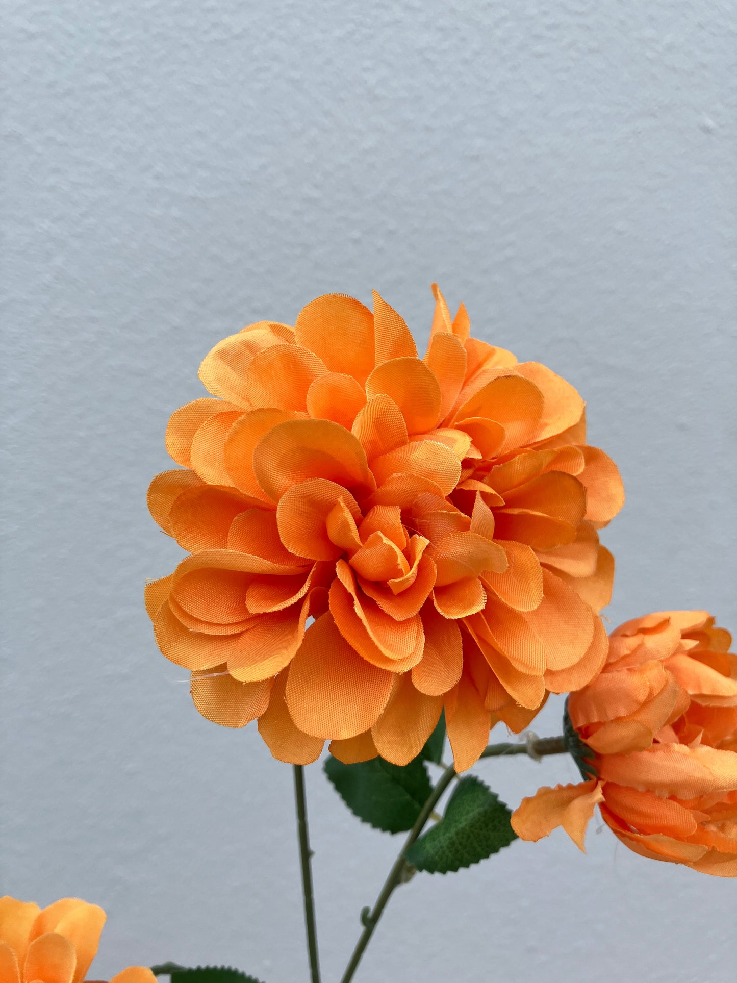 Artificial Pom Pom Dahlia Orange