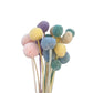       artificial billy button assorted dried flowers