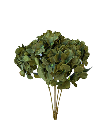 Artificial Hydrangea Bunch Green