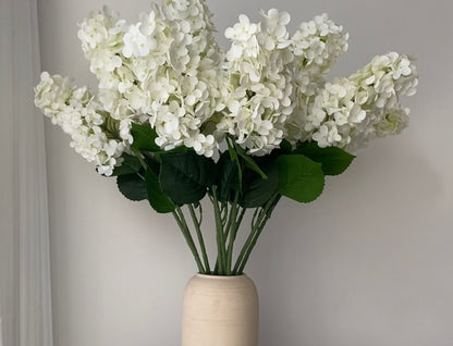 Artificial Real Touch Hydrangea White Cone