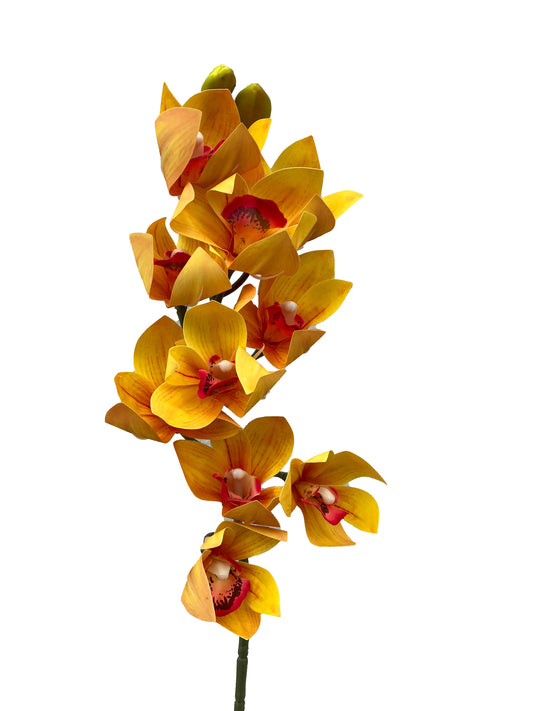 Orchidée cymbidium artificielle jaune