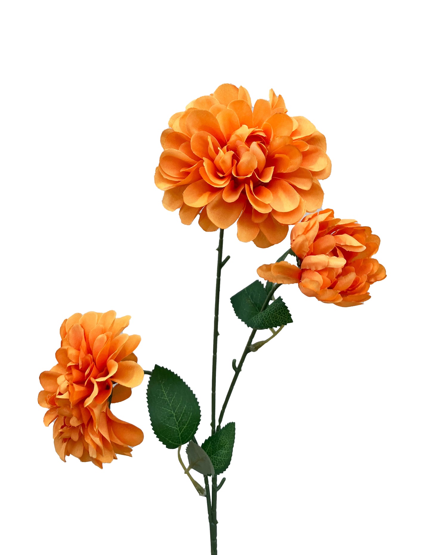 Artificial Pom Pom Dahlia Orange