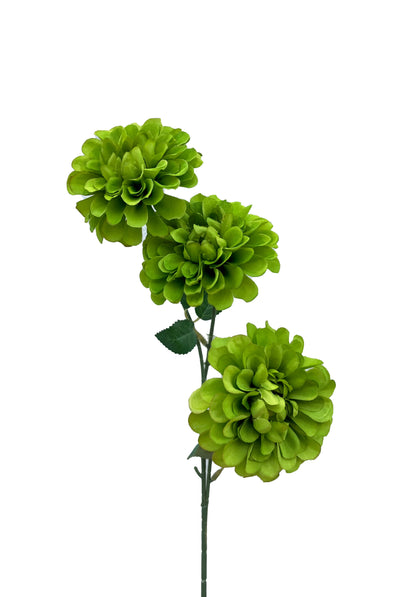 Artificial Pom Pom Dahlia Green