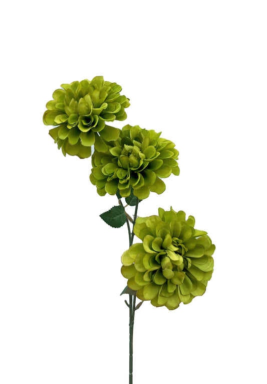 Artificial Pom Pom Dahlia Green