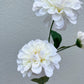 Artificial Pom Pom Dahlia Natural White